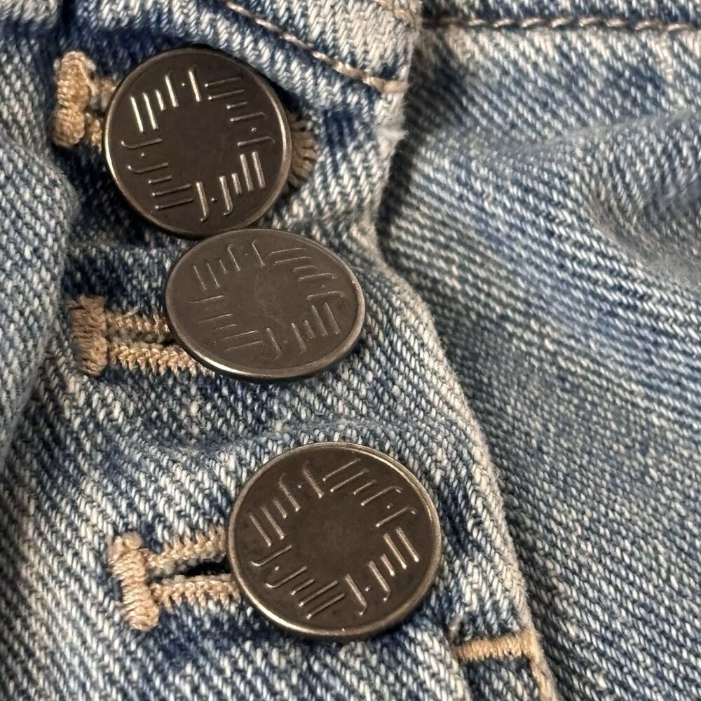 J. JILL VINTAGE Button Down Two Pocket Pleated Classic Blue DENIM JACKET Size M - Picture 5 of 16